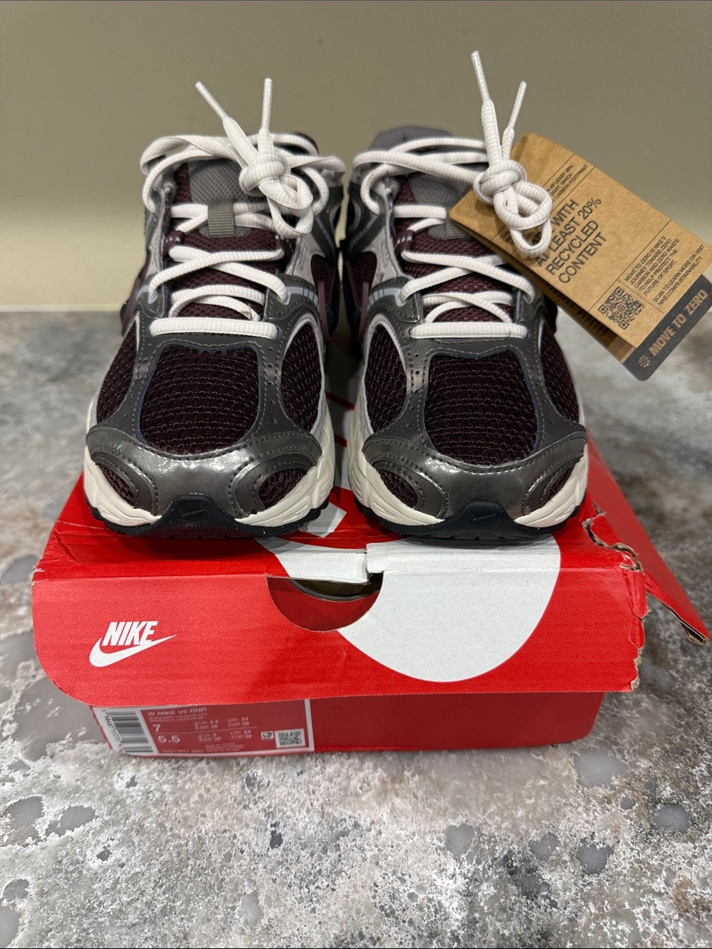 Nike Men's Running Shoes - Burgundy, Gray, White